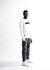 MEN The Velvet Print Sweater - White