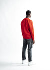MEN The Velvet Print Sweater - Red