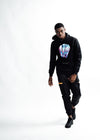 MEN The Small Text Hoodie with Print - Black